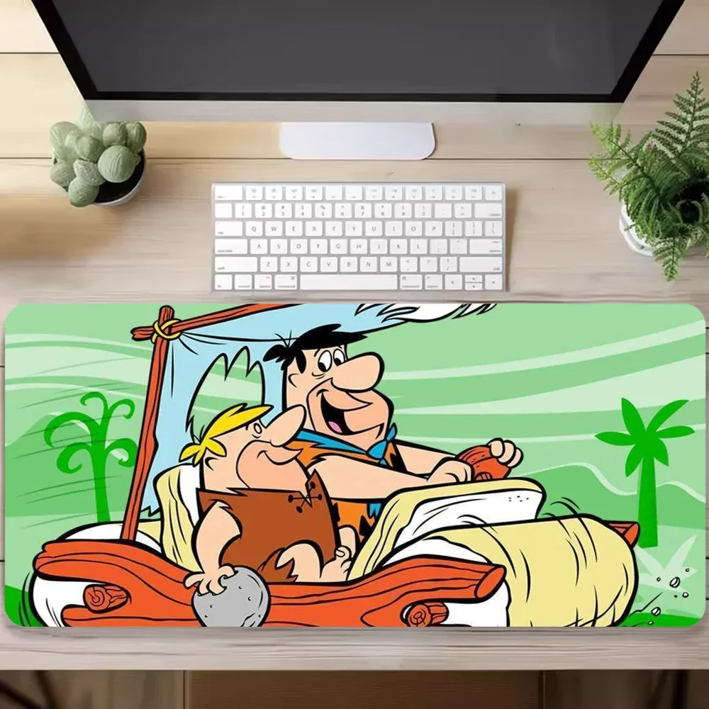 Большой игровой компьютерный коврик для мыши с мультяшным изображением F-Flintstone