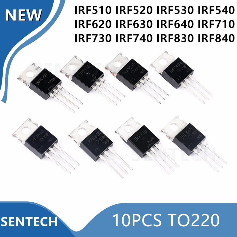 10PCS IRF510 IRF520 IRF540 IRF640 IRF740 IRF840 IRF630 IRF630N TO-220 IRF510N IRF540N IRF520N IRF530N IRF640N IRF730 IRF710 - купить по