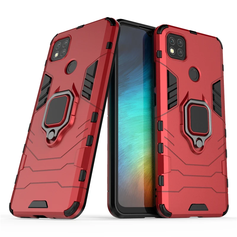For Cover Xiaomi Redmi 10A Case Redmi 10A Capas Shockproof Phone Back KickStand Ring Magnetic Holder Cover For Redmi 10A Fundas