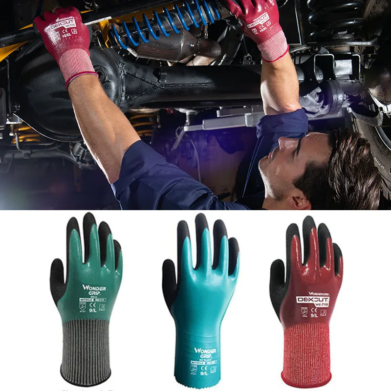 

WG-718 Oil Cut Safety Glove Nitrile Rubber Abrasion Resistant Glove Water Proof Glove Chemical Resistant gloves work WG518 WG528