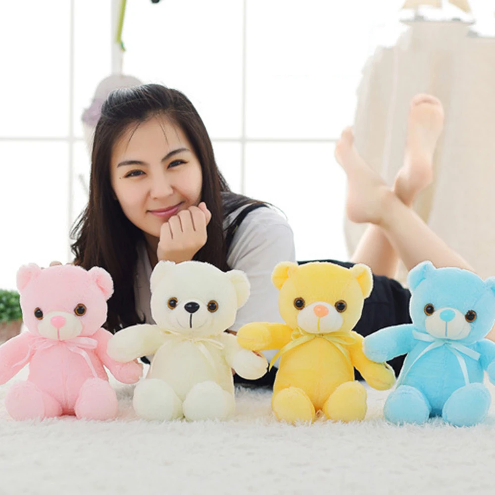 

80 см светящийся оригинальный строительный планшетофон, мягкий плюшевый мишка, красочный светящийся Мишка, рождественский подарок для ребенка