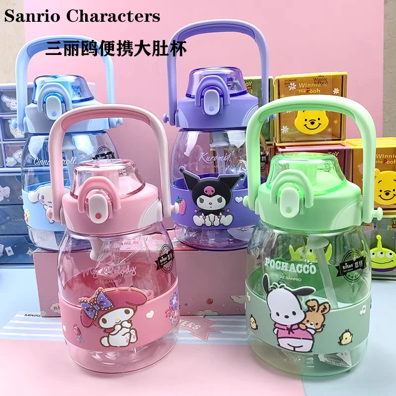 

Miniso Sanrioed аниме мультфильм Kuromi My Melody Hello Kittys чайник чашка для живота Ins Kawaii портативная большая емкость чашка для воды подарки