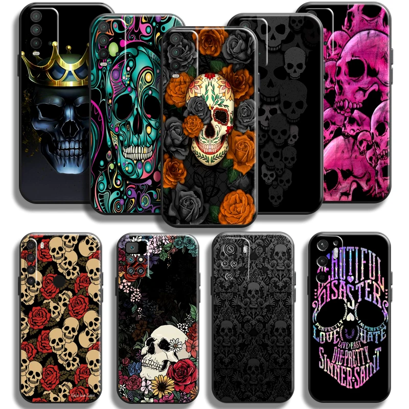 

Grim Reaper Diablo Rose Skull Phone Case For Xiaomi Redmi Note 9 9T 9S 9 Pro Case For Redmi Note 9 5G Back Soft Carcasa