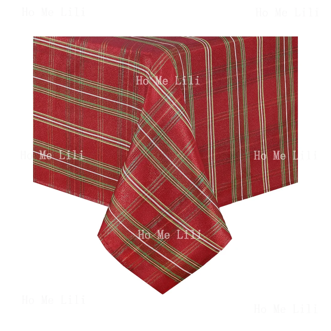 Домашняя мода блестящая клетчатая Праздничная скатерть