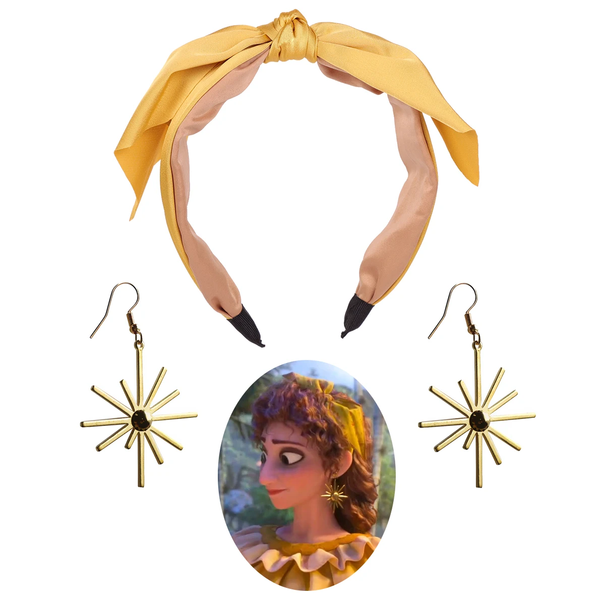 Kyo Gelb Stirnband und Ohrring für Encanto pepa madrigal Cosplay Zubehör für Halloween