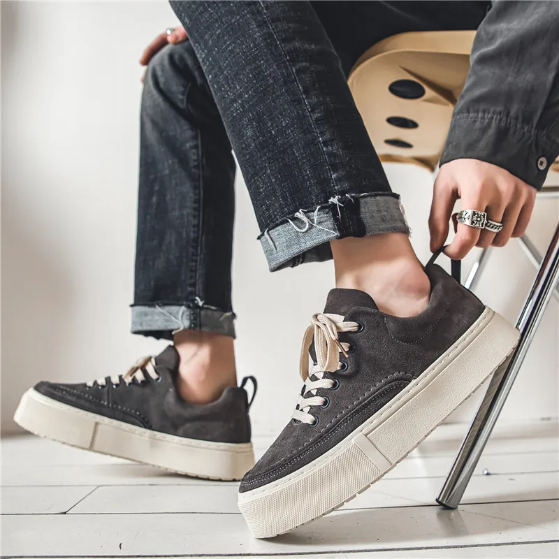 Summer Chunky Men's Skate Sneakers Comfortable Anit-slip Skateboard Shoes For Men Fashion Breathable Mens Casual Sports Shoes