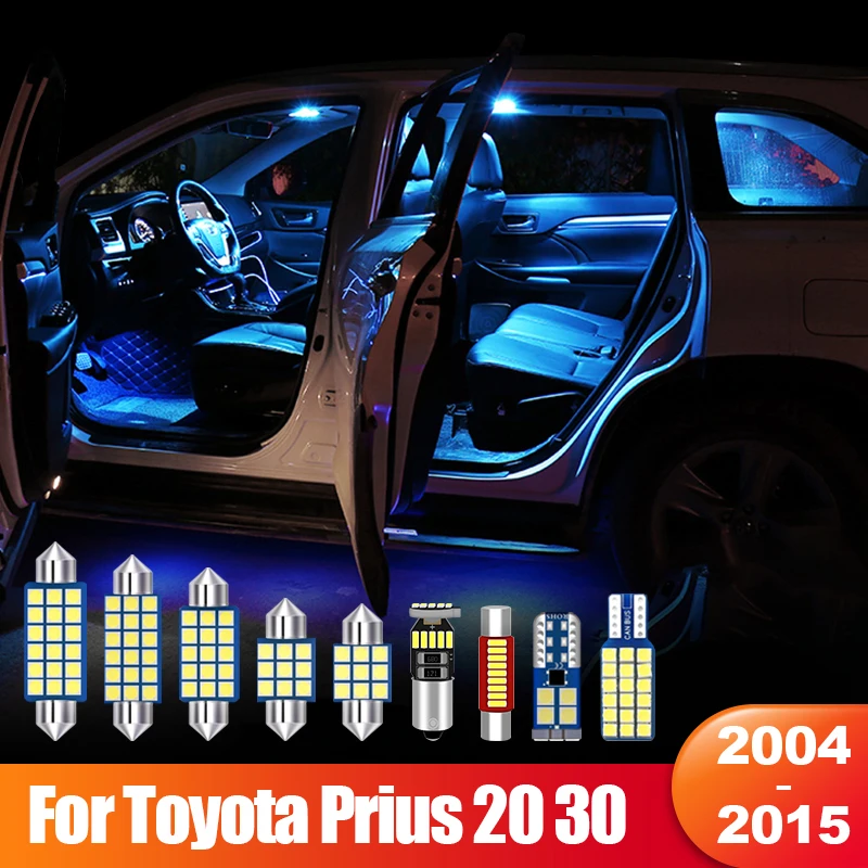 

For Toyota Prius 20 30 XW20 XW30 2004 ~ 2015 2012 2013 2014 2007 2008 11pcs Canbus Car LED Interior Lamp Trunk Light Accessories