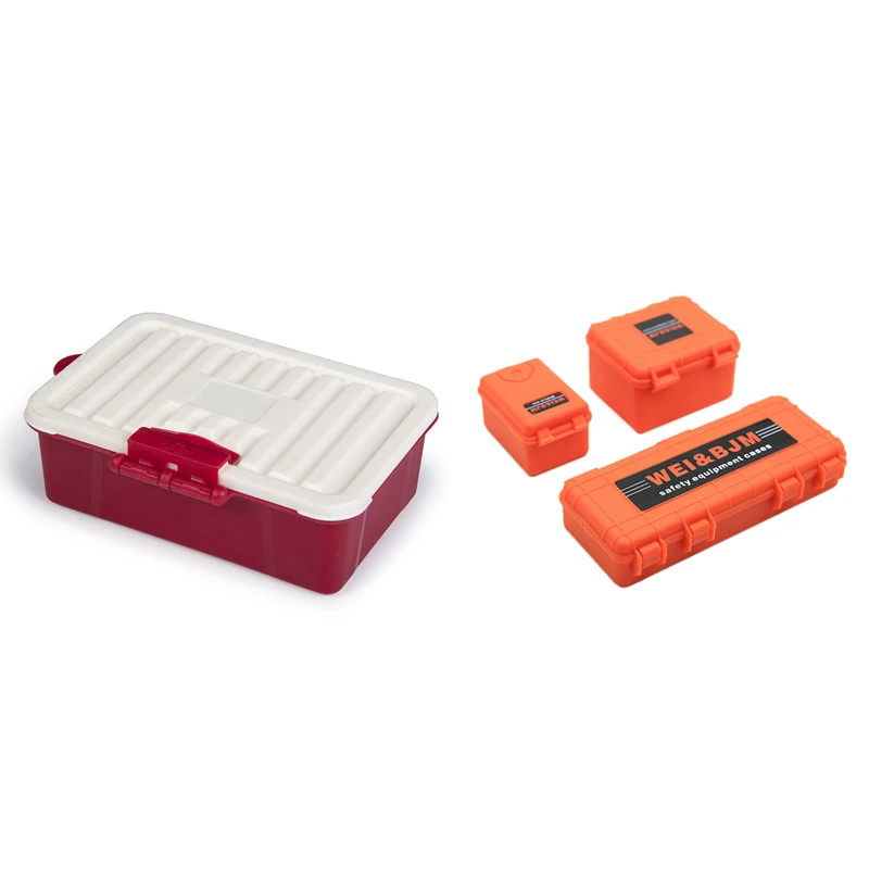 

4 шт. коробка для хранения автомобиля с дистанционным управлением декоративный инструмент для Traxxas TRX4 Axial SCX10 90046 1/10 аксессуары, 3 шт. оранжевы...