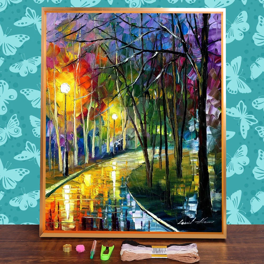 Ночной дождь печатная ткань 11CT Вышивка крестом полный комплект DIY DMC нитки крафт