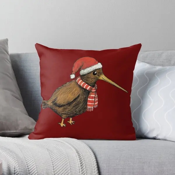 

Kiwi In A Santa Hat Printing Throw Pillow Cover Hotel Case Wedding Home Decorative Cushion Decor Waist Pillows not include