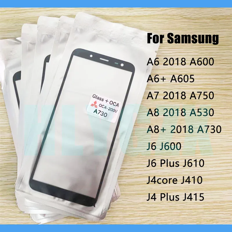 

10pcs TOP QC For Samsung Galaxy A605 A750 A530 A730 J610 J410 J415 A6 J4 J6 + Plus Front Touch Screen Lens Glass with OCA Glue