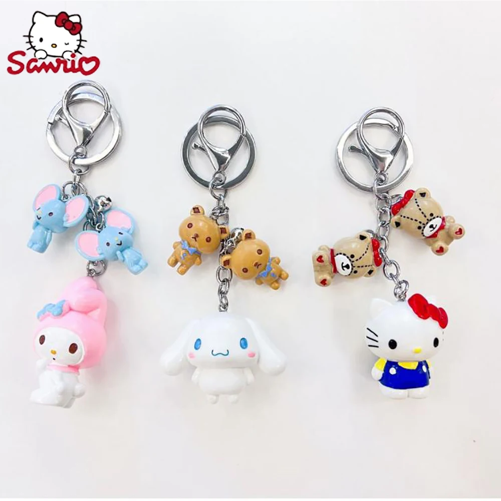 

Keychain Sanrio 6Cm Anime Melody Doll Kt Cat Cinnamoroll Pachacco Kuromi Spring Cherry Blossoms Limited Accessories Toy Gifts