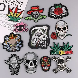 Punk Patch Skull Shoes Patch Hat Patch Pack Garment Accessories Hand Made DIY Embroidery Patch Label Embroidery Cloth Patch
