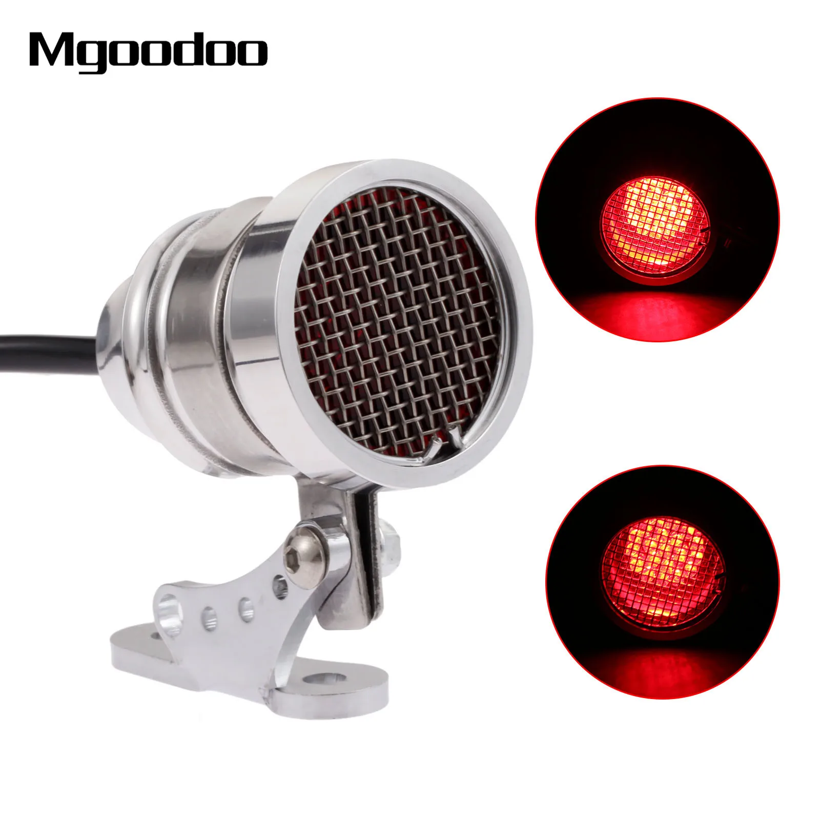 

Mgoodoo Mesh Grill Motorcycle Tail Brake Stop Light Brat Style For Honda Kawasaki Yamaha Suzuki Cafe Racer Chopper Bobber