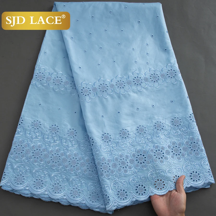 SJD LACE нигерийская австрийская хлопковая кружевная ткань 5 ярдов мужская 2024