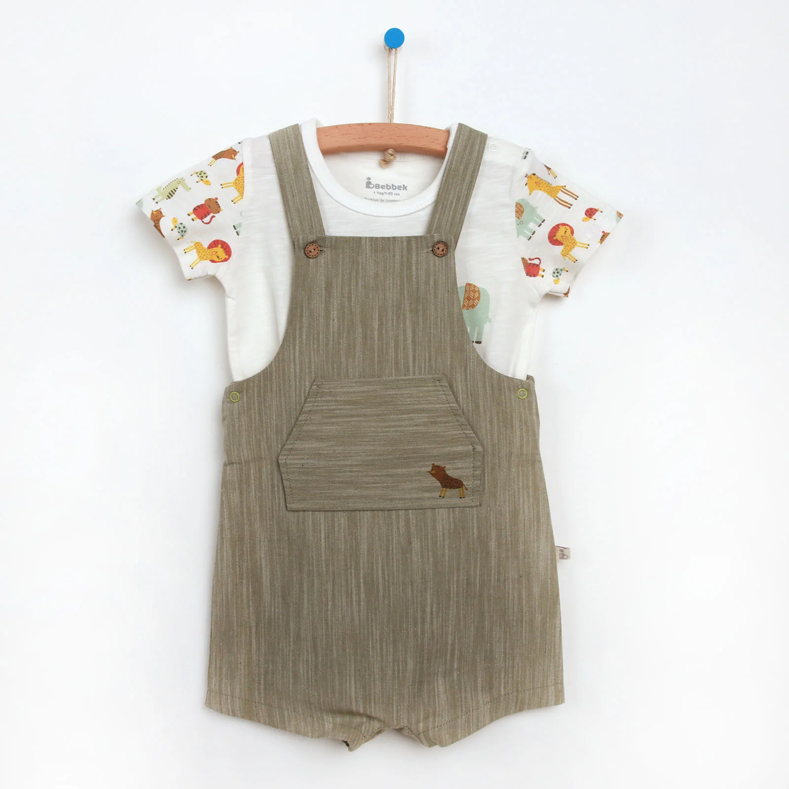 

ebebek Bebbek 2022 New Season Baby Clothes Animals Party Time Şort Salopet-Tshirt