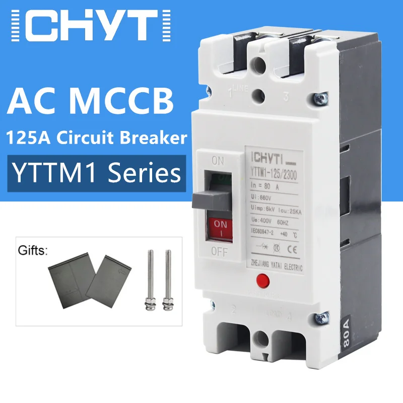 Moldado do Interruptor Mccb do Case de Ichyti Interruptor Principal 32a 40a 63a 80a 100a 125a 2300 – 400 2p Yttmi-125 v