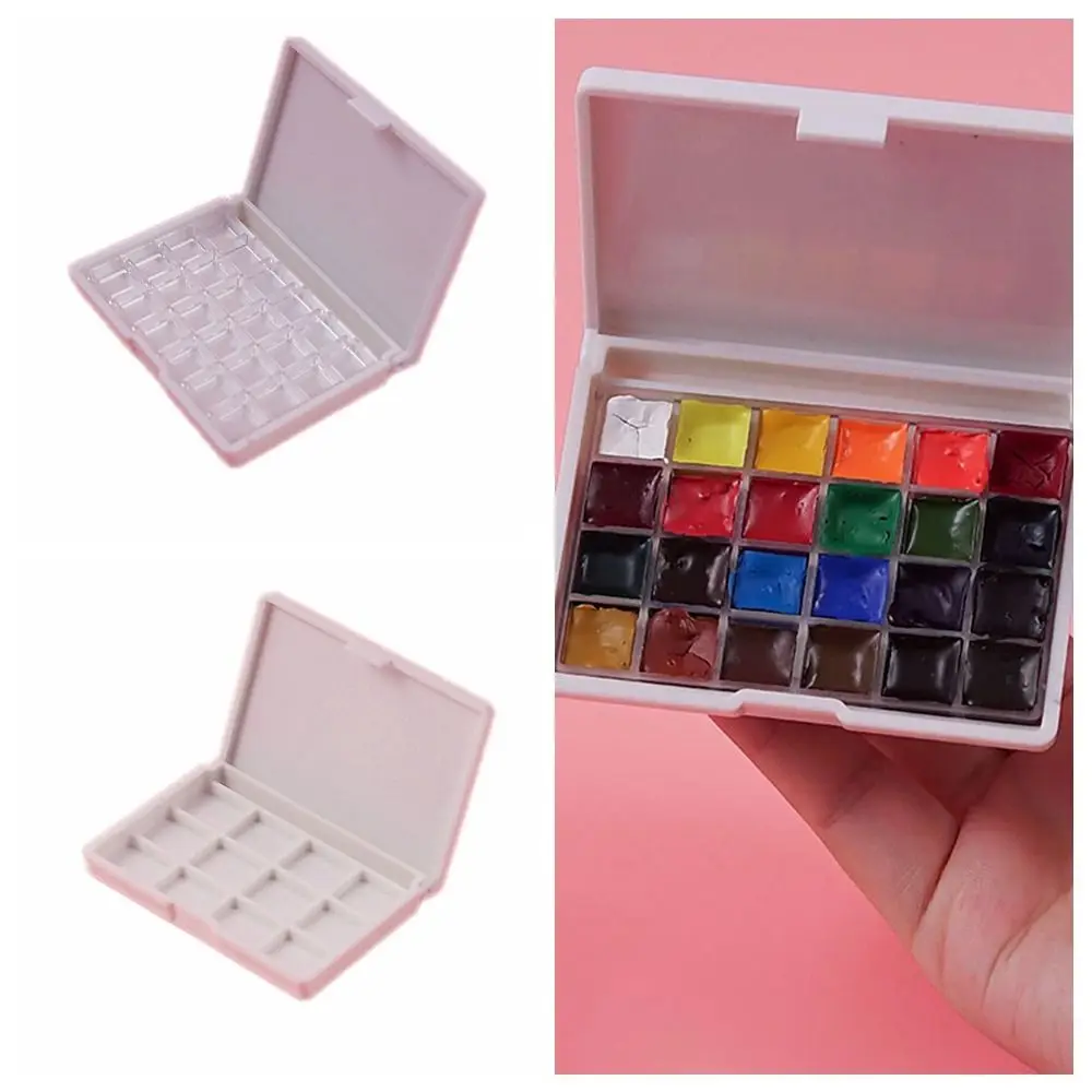

Пустая упаковка для акварельных пигментов, миниатюрная увлажняющая коробка для смешивания цветов ручной работы, контейнер для хранения 12/24 ячеек, дорожная картина