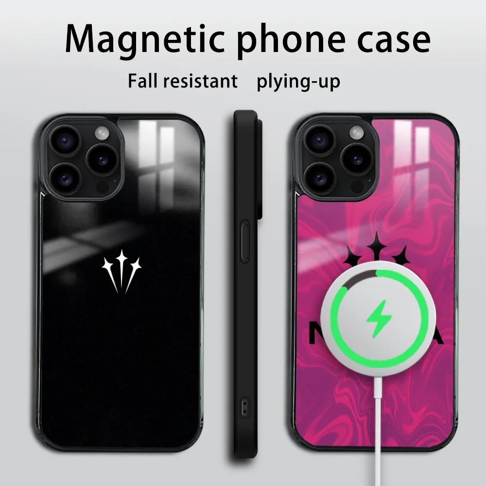 the N-NOCTA ES logo Phone Case For iPhone 16 15 14 13 12 11 PRO MAX PLUS Mini Magnetic wireless mirror phone case