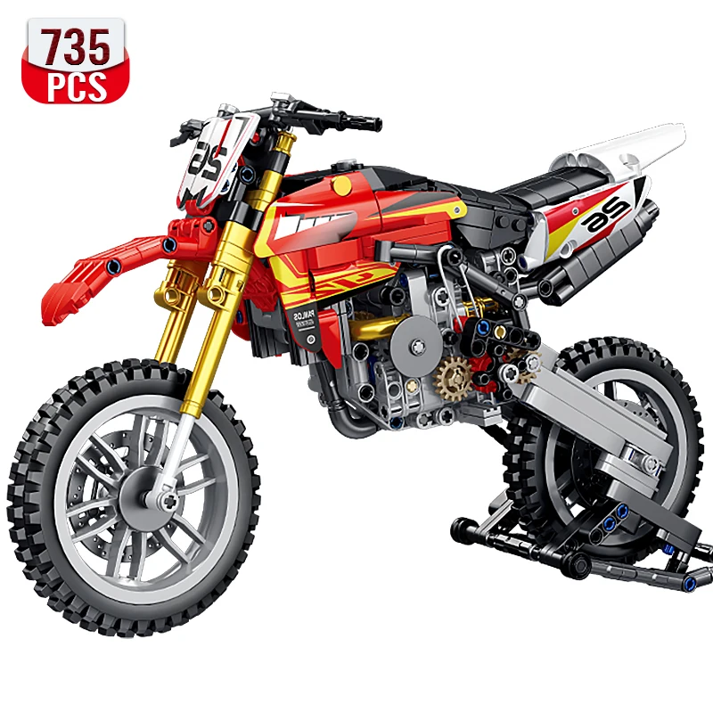 

Technical MOC Motorcycle Series Building Blocks Famous Simulation Locomotive Model Bricks Toys Birthday Gift for Children Boys