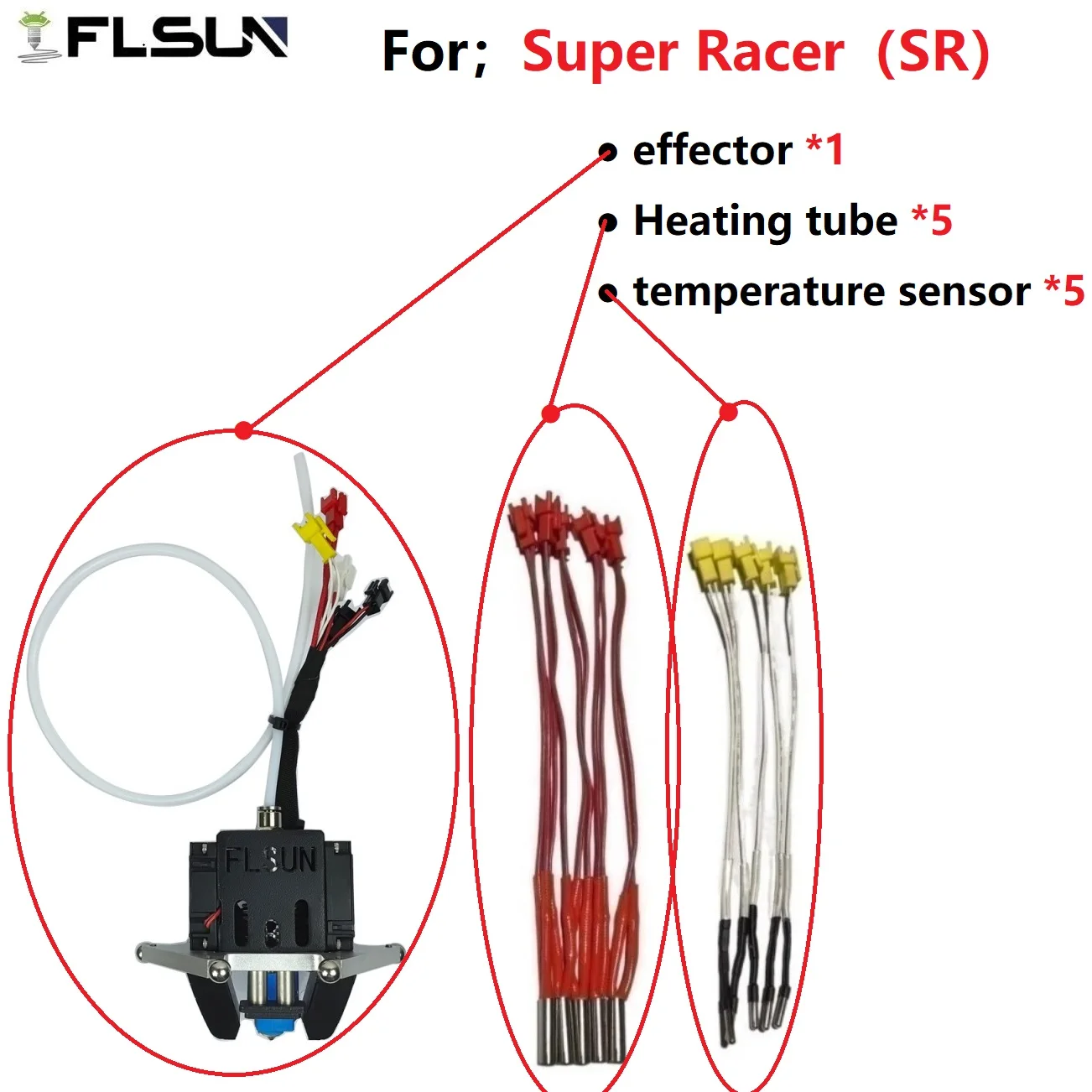 

FLSUN Super Racer Efforter 3d Printer Accessories SR Effector 24v Heating Tube Temperature Sensor Extrusion Head Parts Wholesale