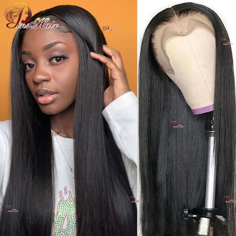 13X4 Lace Front Human Hair Wig Natural Color Transparent Human Hair Lace Frontal Wigs Straight Remy Hair Wig For Women Brazilian