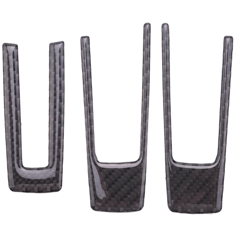 

3 PCS Car Carbon Steering Wheel Key Frame Sticker, Car Interior Modification Parts For Ford Mustang 2009-2013