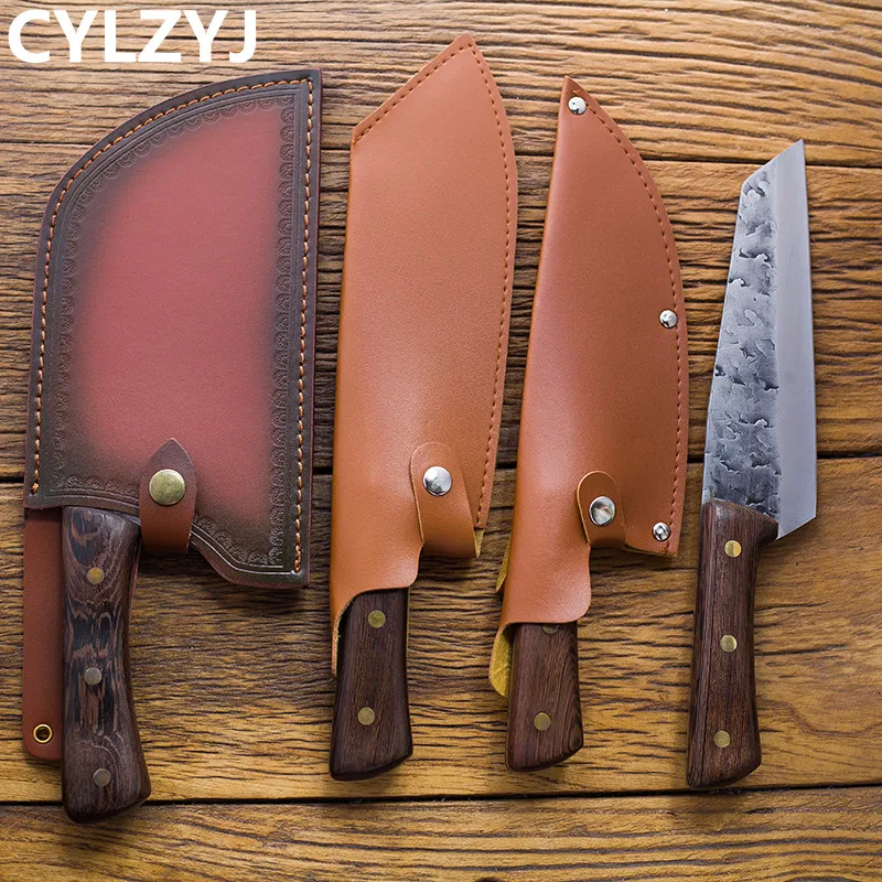 Кованый шеф-нож 1-9 шт. в комплекте кухонные ножи охотничьи косточки сербский