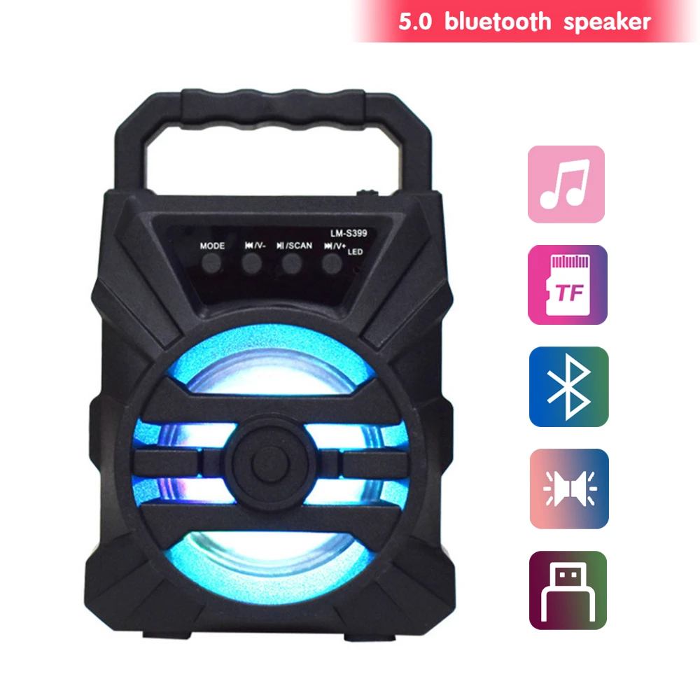 500mAh Speaker Sound box soundbar portable bluetooth speaker TF Udisk outdoor bass soundpeats with microphone for square dancing