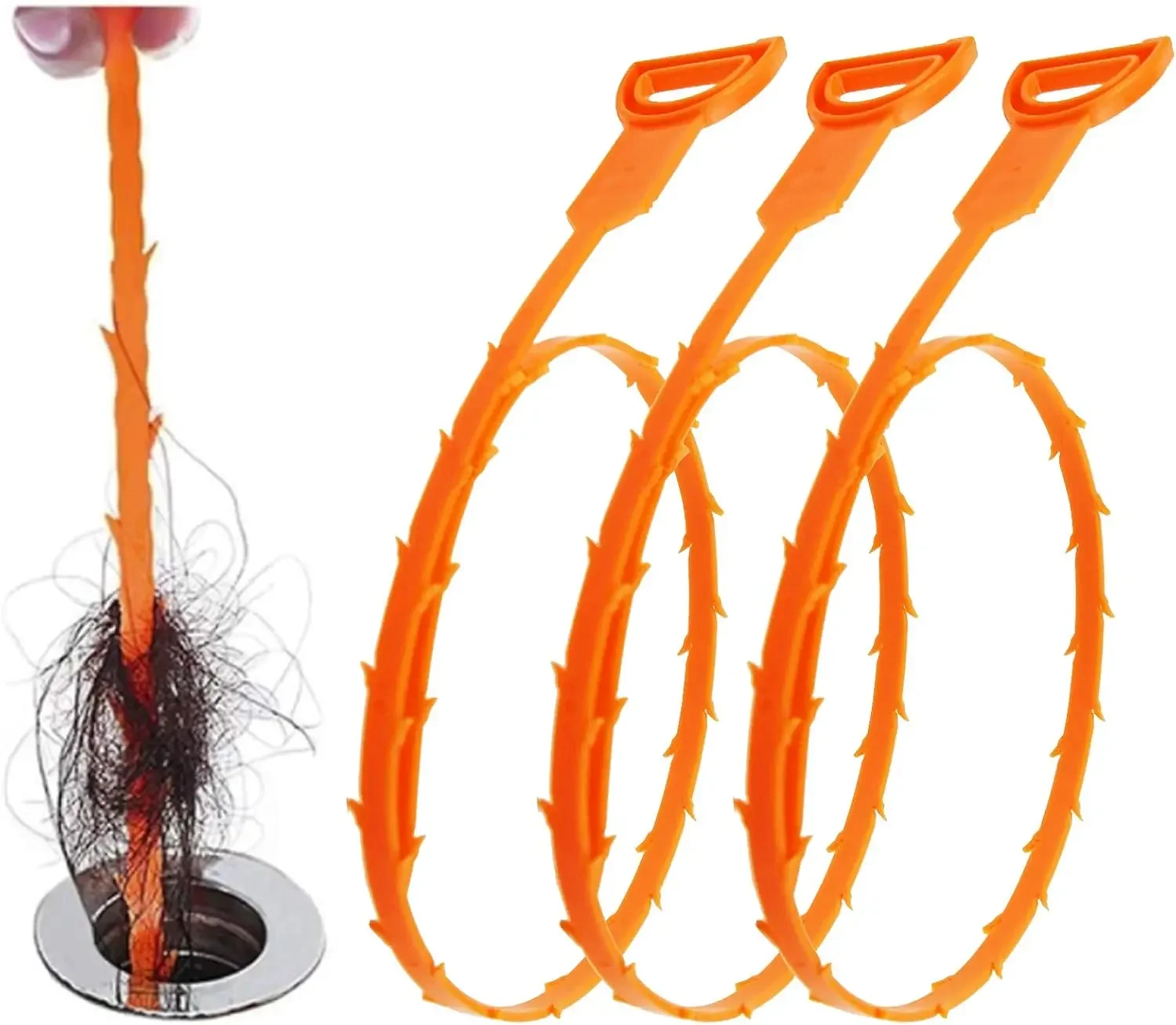 

3 шт., бытовые чистящие средства, очиститель канализации для кухни и ванной комнаты, фильтр для волос, средство для удаления змеиного засора для очистки раковин