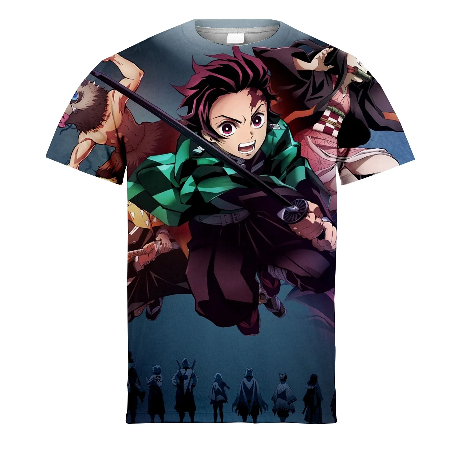 

Japanese Style Animation Ghost Character Printed Summer Fashion Men'S Short Sleeve T-Shirt Shirt Casual Large Size Regular Style