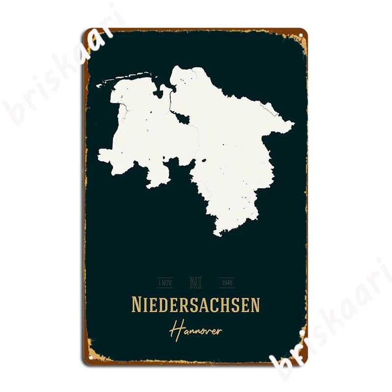 

Карта недерсаксена, Германия, металлический плакат, Настенный декор, кинотеатр, кухня, создание оловянного знака, плакат