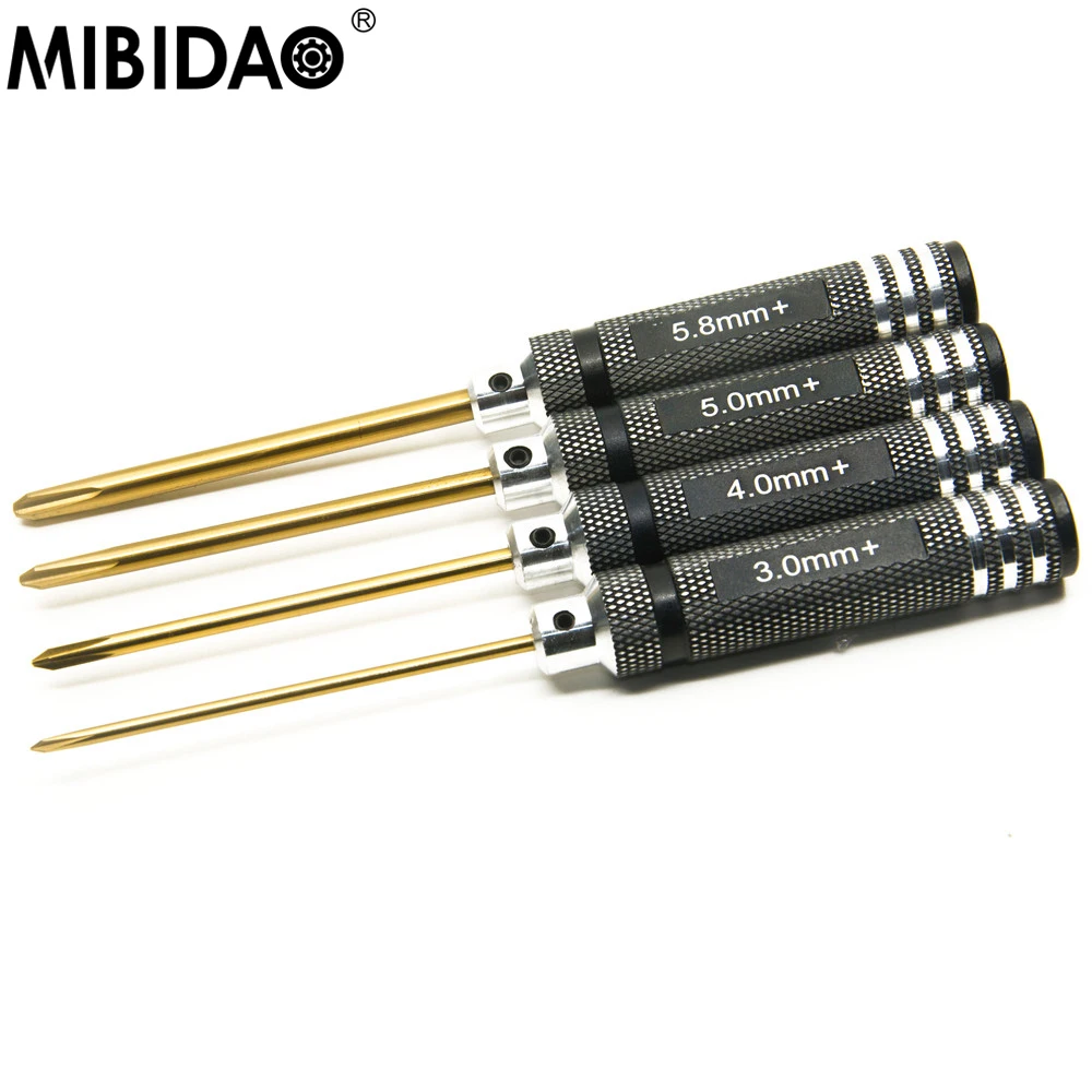 

MIBIDAO Metal Cross Head Screwdriver 3/4/5/5.8mm Screws Wrench Tool for RC Crawler Car Boat Airplanes Parts
