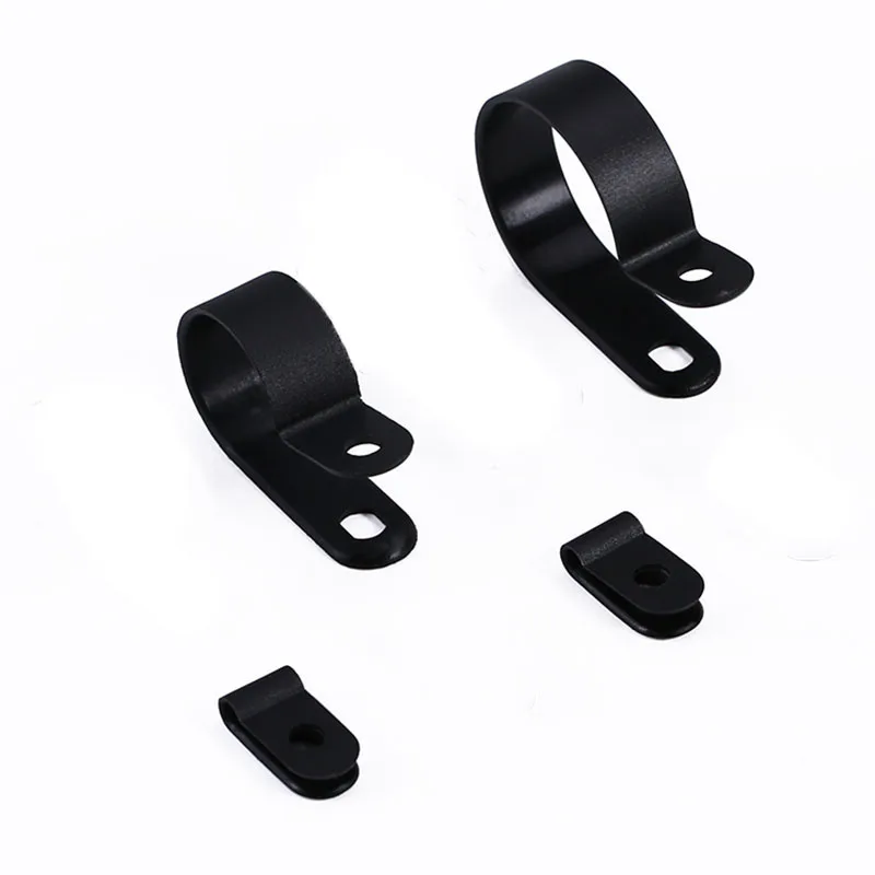

10Pcs Black Cable Clips R-Type Nylon Clamp Plastic Hose Fasteners Durable Mount Fix Hardware Electrical Fitting Wire Management