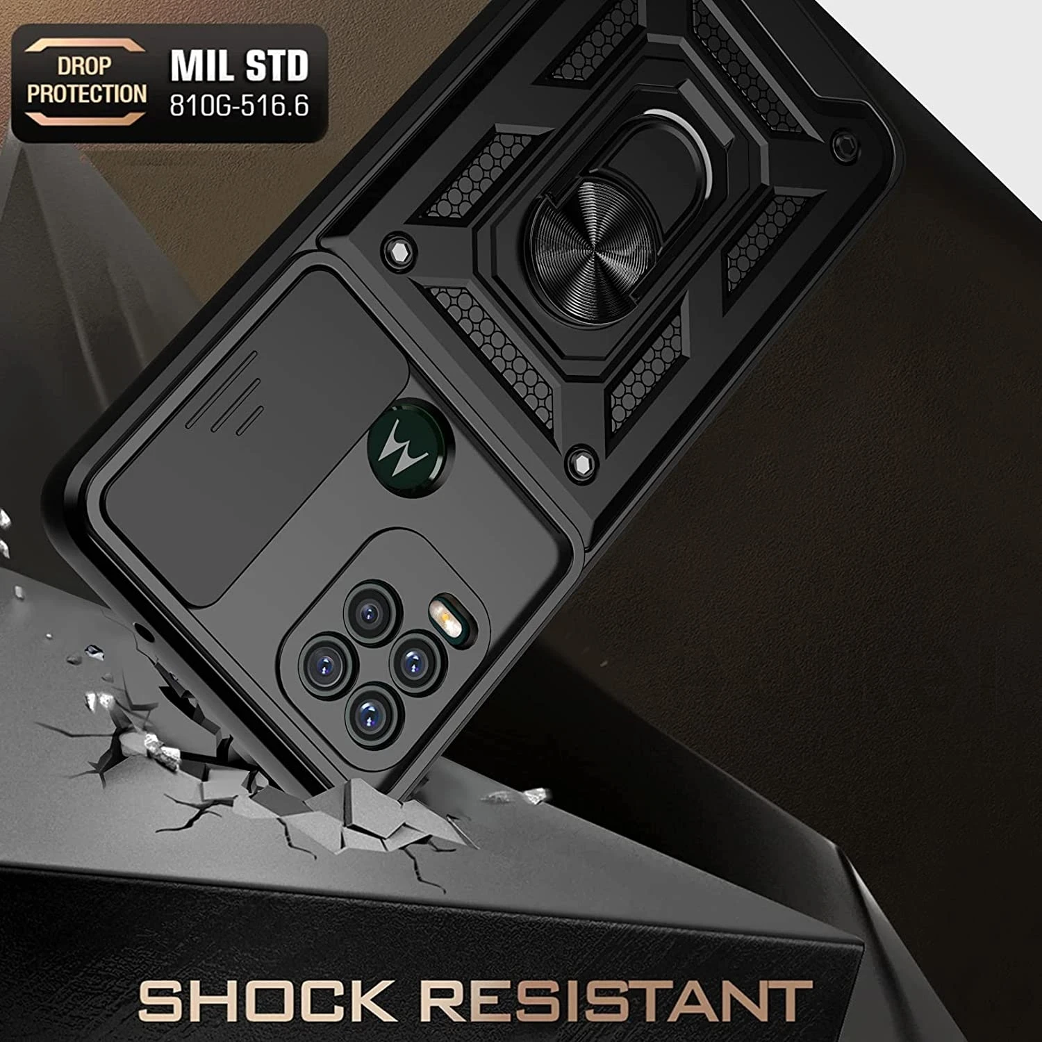 For Motorola G9 PLUS G9 Power G STYLUS G Play G60 G100 Edger G10 20 G30 Case Tempered Hard Car Holder Magnetic Ring Fusion Cover