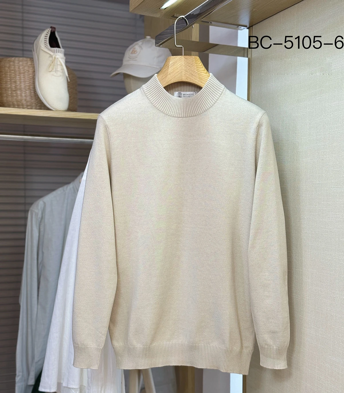 Мужской кашемировый свитер с круглым вырезом большого размера