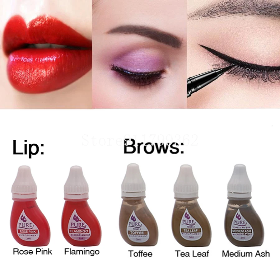 

28 Colors 3ML Micro Blade Nano Micro Pigment Tattoo Ink Permanent Makeup Natural Pigment For Eyebrow Lip Eye Tattoo Art Supplies