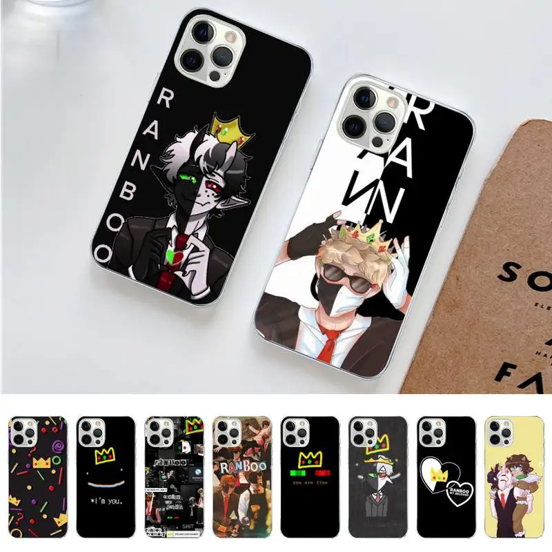 

FHNBLJ ranboo Dream Smp Phone Case for iPhone 11 12 13 Mini Pro Max 8 7 6 6S Plus X 5 SE 2020 XR XS Case shell