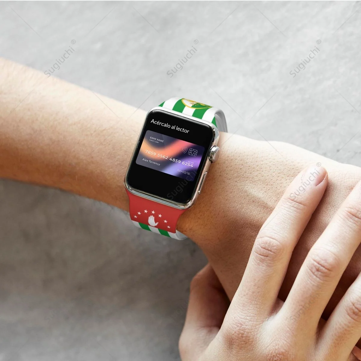 Спортивный ремешок унисекс с 3D-флагом Республики Abkhazia для Apple Watch Band Ultra 2