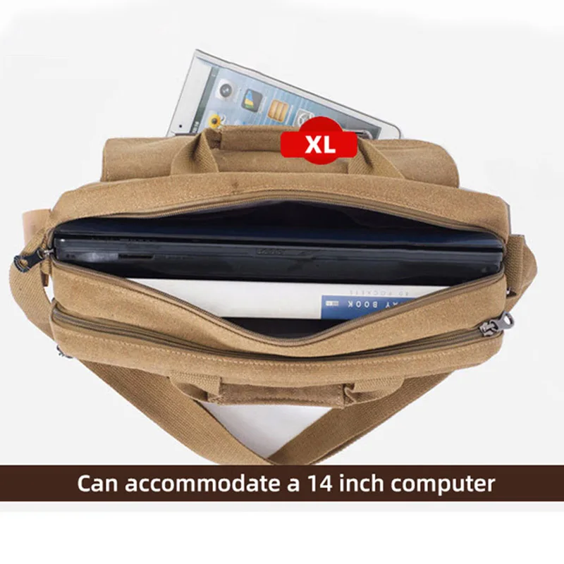 Мужская парусиновая сумка через плечо