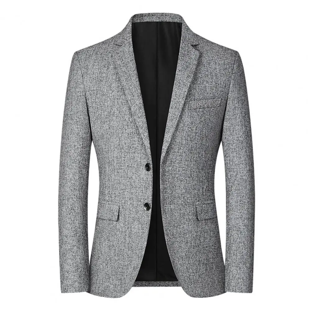 

Popular Suit Coat Formal Men Jacket Slim Pure Color Pockets Suit Jacket Skin-friendly