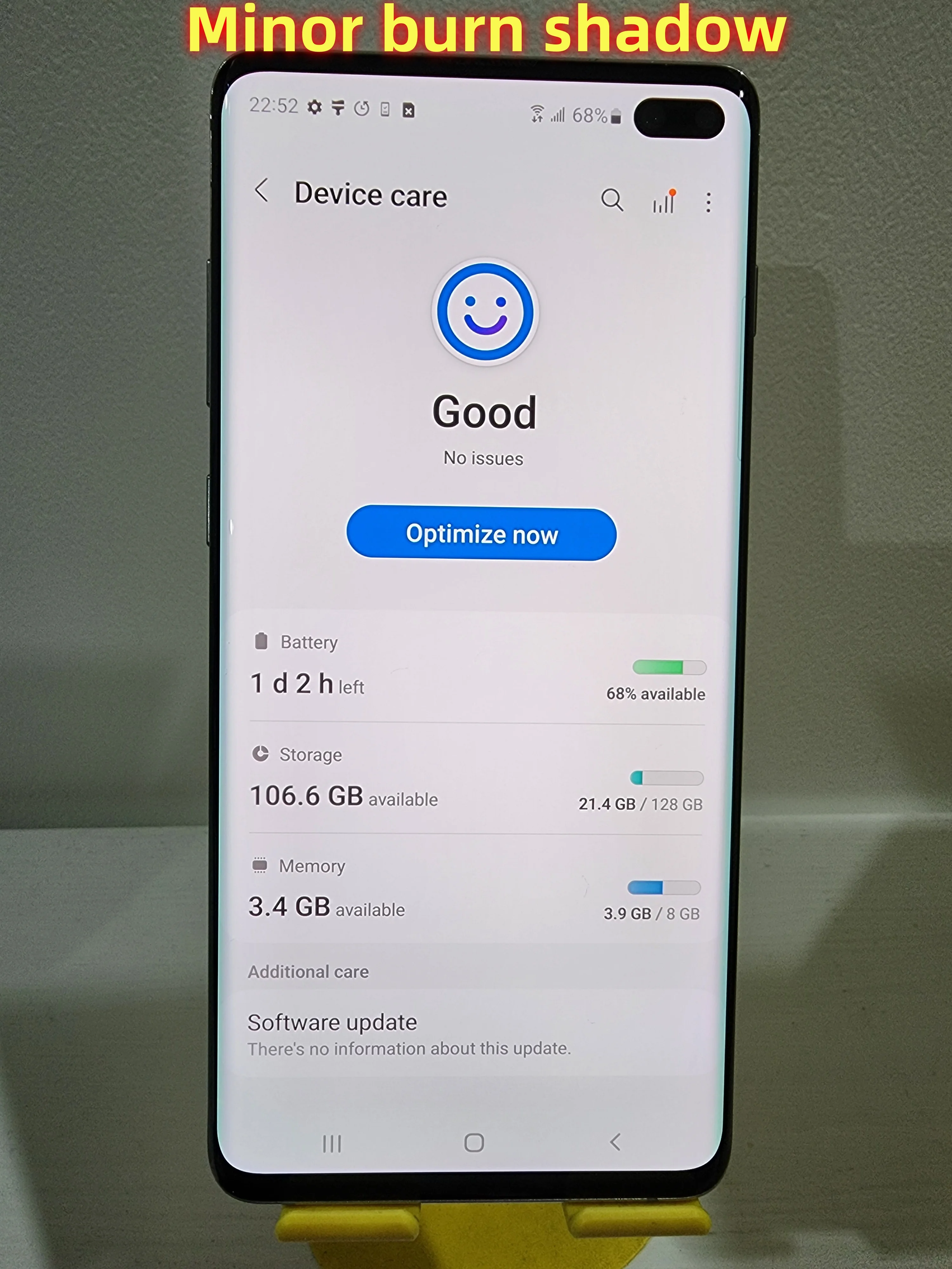 Фото Подходит для Samsung Galaxy S10 Plus S10+ G975U 128 ГБ ROM 8 ГБ RAM, восьмиядерный процессор, 6.4 дюйма, NFC, 4G, телефон с защитой от прожигания экрана и эффекта тени. №3