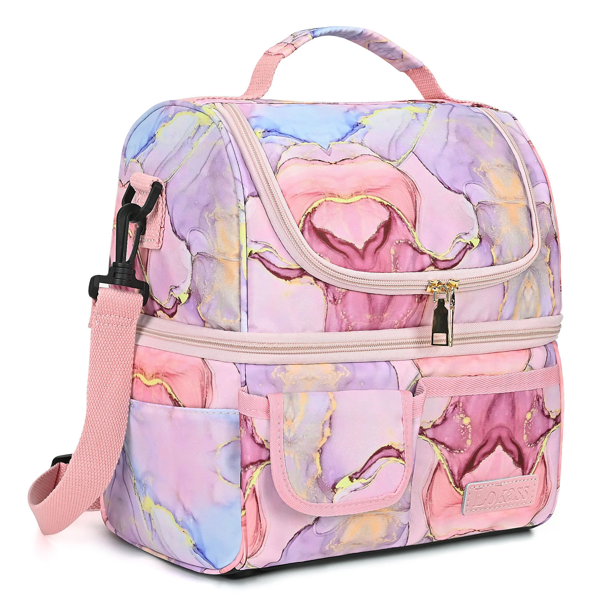 Large Cooler Tote Bag With Removable Shoulder Strap Wide Open Thermal Meal Prep Lunch Organizer Box