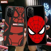 2022 marvel spiderman phone case for xiaomi redmi poco f1 f2 f3 x3 pro m3 9c 10t lite nfc black cover silicone back prett mi 10