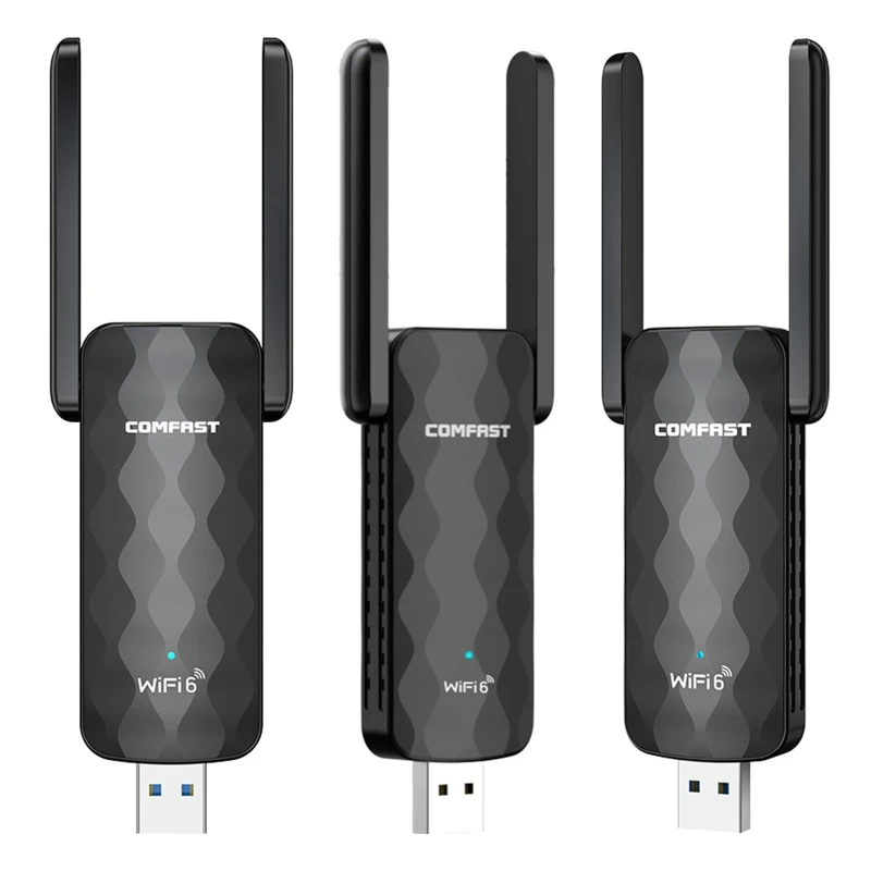

USB Wi-Fi 6 адаптер для ПК 802.11AX 1800 Мбит/с USB3.0 сетевая карта Двухдиапазонная частота Беспроводная сетевая карта Wi-Fi Прямая поставка