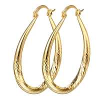 classic trendy eardrop oval gold earring hoop earrings for women girls fashion jewelry accessories wedding party daily gift