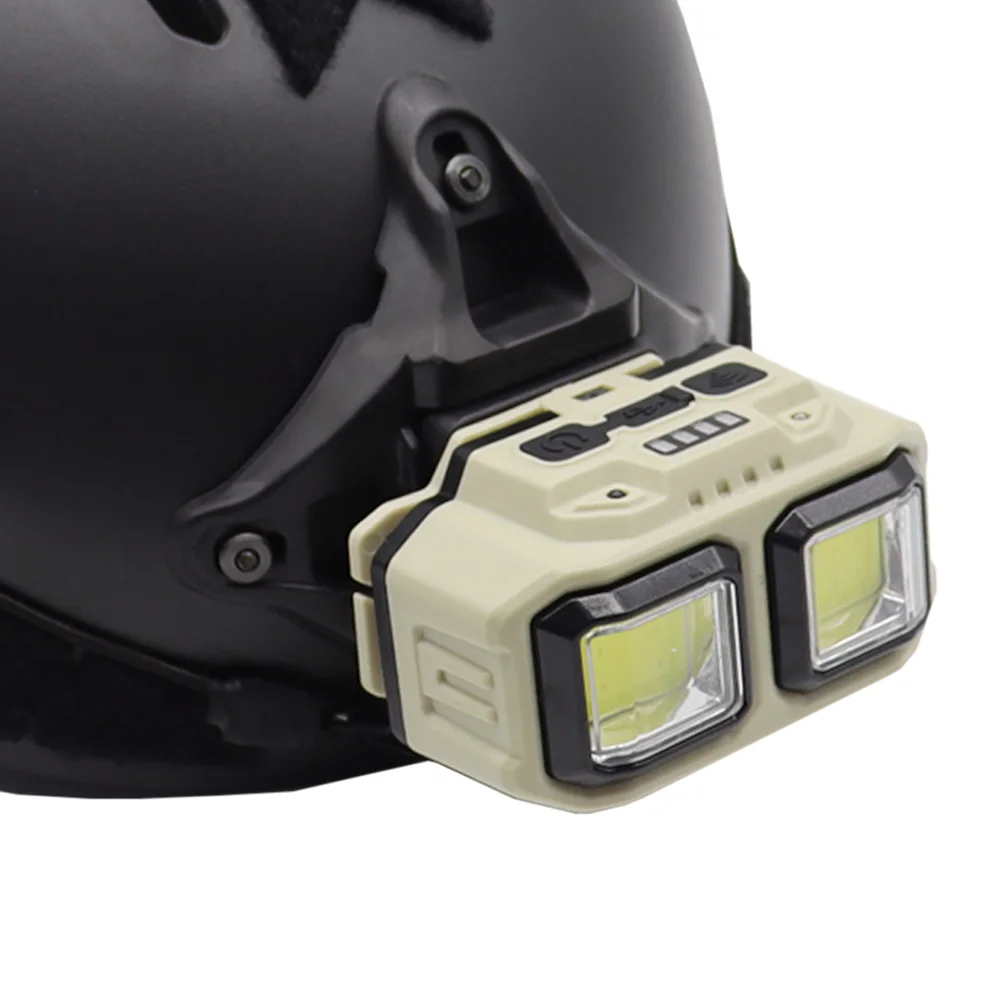 Фото Тактический FAST MICH NVG шлем, сигнальный датчик света, налобный фонарь с зарядкой через USB, фара для охоты, кемпинга, рыбалки №3