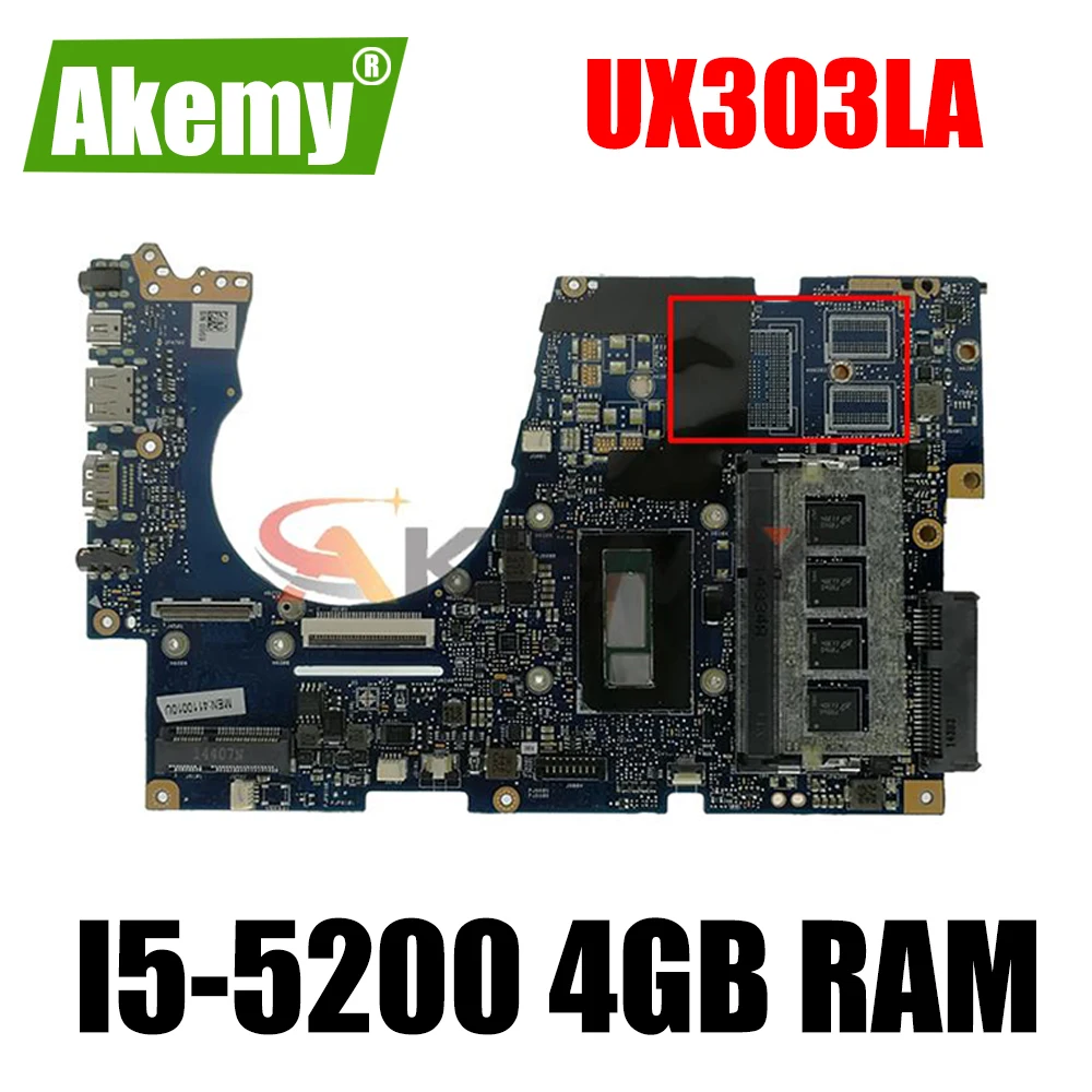 

Материнская плата UX303LA REV2.0 I5-5200 4 Гб RAM для Asus UX303 UX303L UX303LG UX303LN U303L Материнская плата ноутбука 100% протестированная