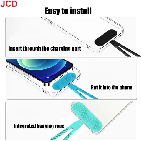 1p универсальный чехол для телефона, подвесная веревка, силиконовый браслет, брелок для ключей, прокладка для цепочки для телефона, металлическая подвесная деталь, съемная задняя наклейка