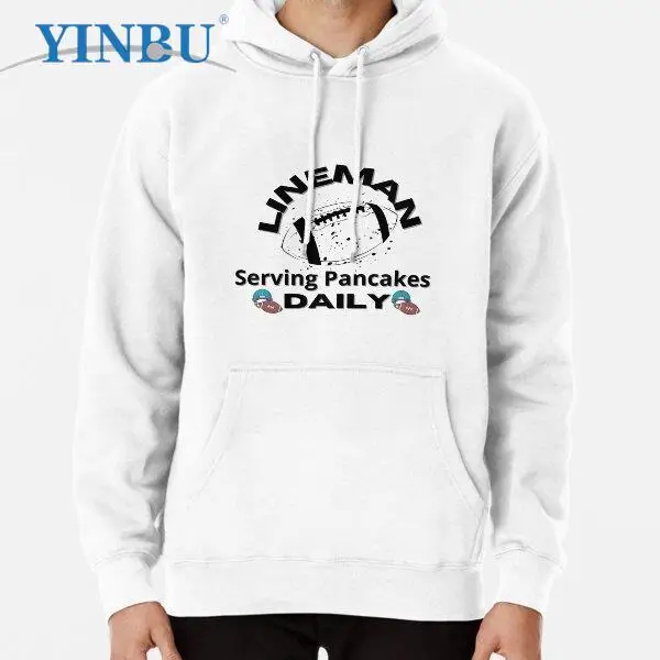 

Lineman обслуживающий блинчиков ежедневно, забавный подарок для футбола, футбольная игра, Спорт для американского футбола, пуловер с капюшоном...